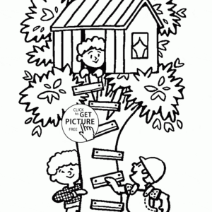 Treehouse coloring pages printable for free download