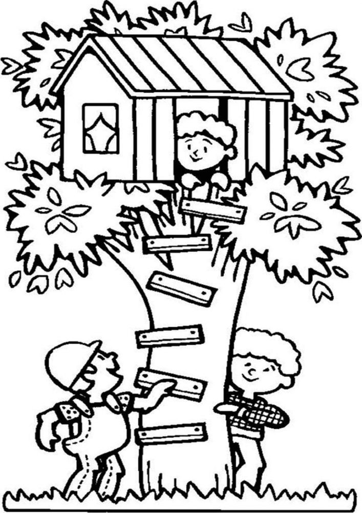 Free easy to print house coloring pages