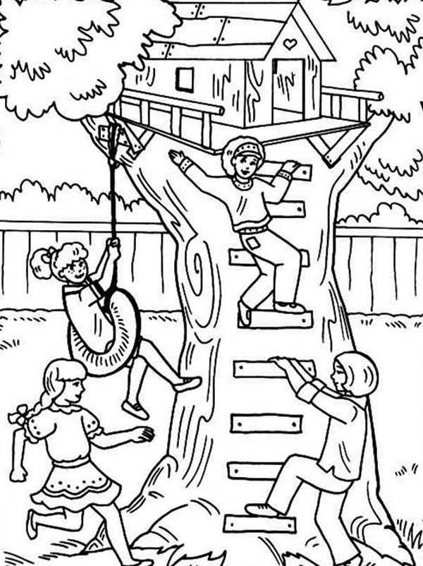 Treehouse coloring pages