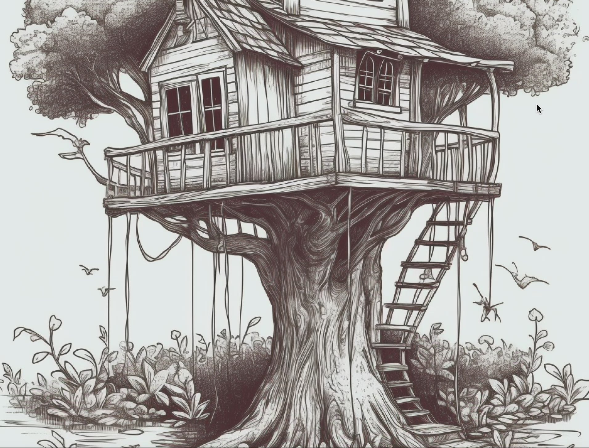 Pages enchanted treehouse coloring book instant download printabl â funny print for you