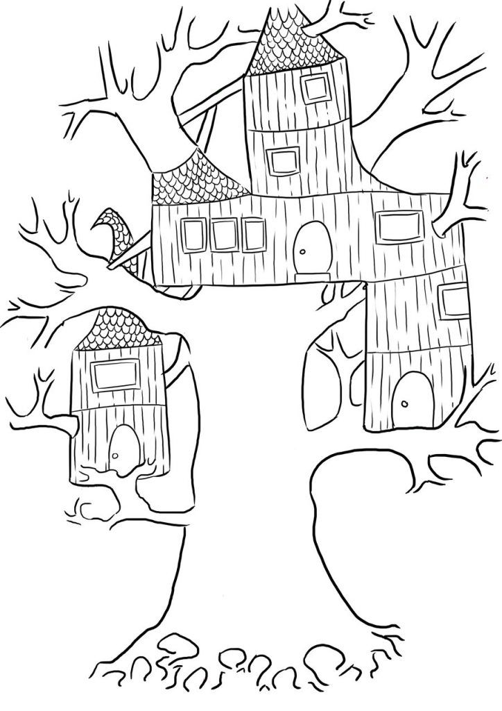 Treehouse coloring pages