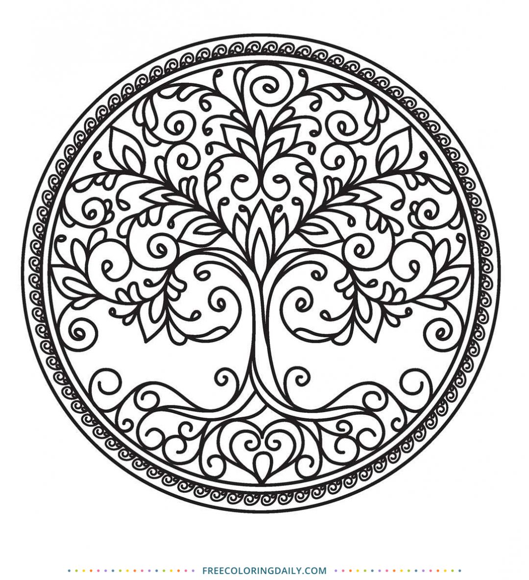 Free tree of life coloring page free coloring daily