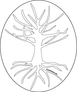 Tree of life design coloring page art template