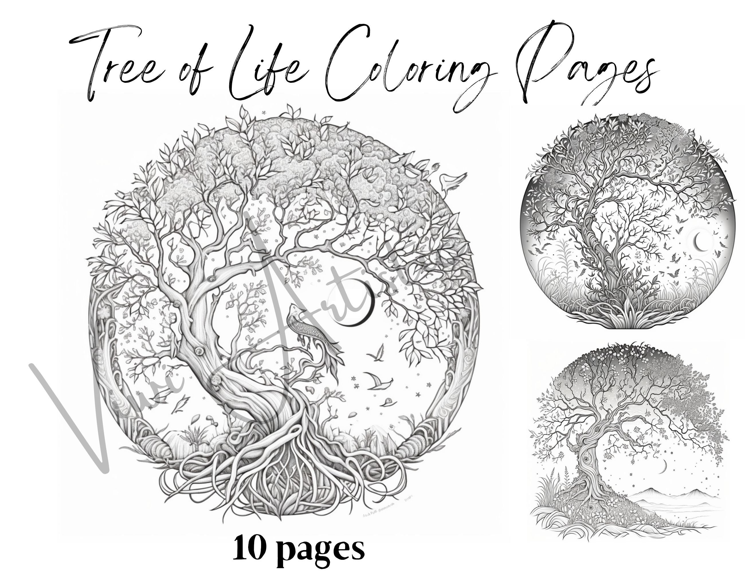 Tree of life coloring pages coloring pages for adult tree coloring pages