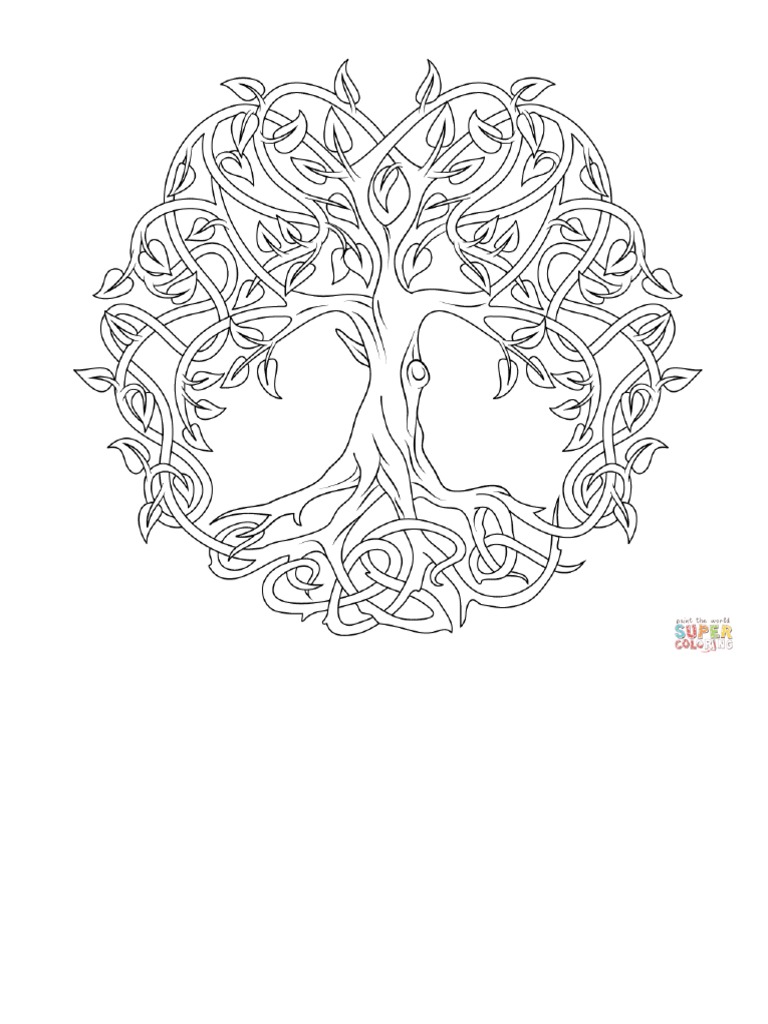 Celtic tree of life coloring page