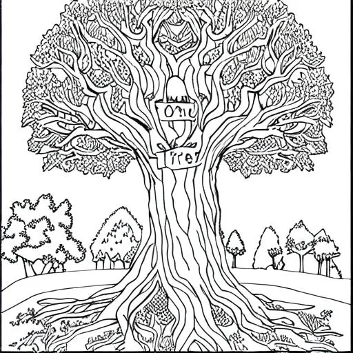 Coloring page of tree