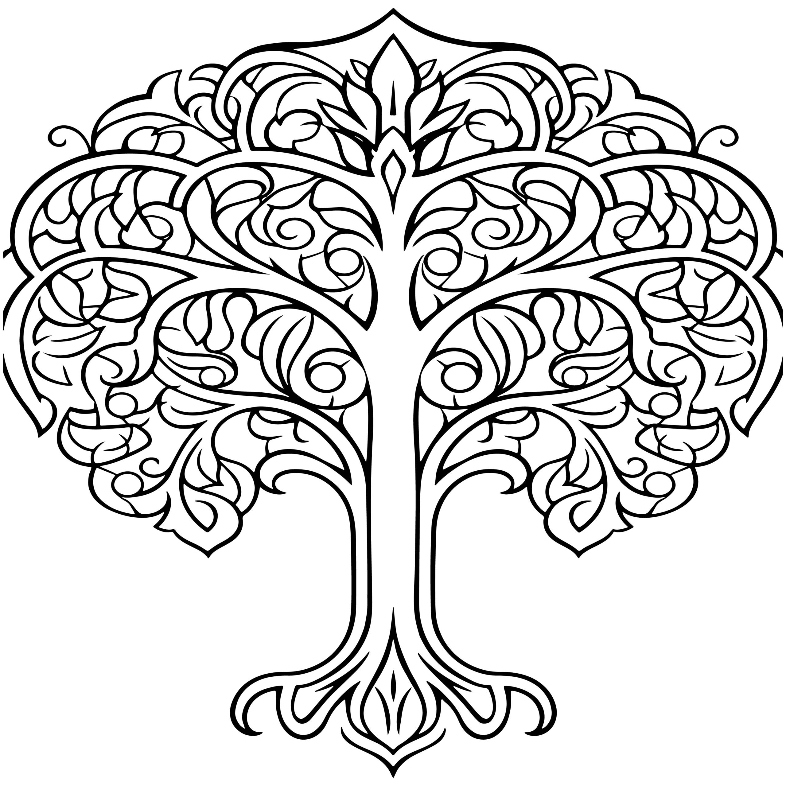 Tree coloring book for adult forests and trees adult colouring images made by teachers