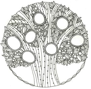 Tree coloring pages for adults kids