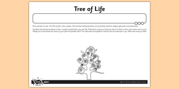 Tree of life activity pdf sheet primary resource