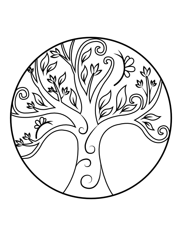 Printable tree of life coloring page