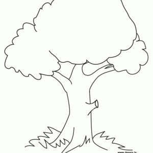 Simple tree coloring page printable for free download