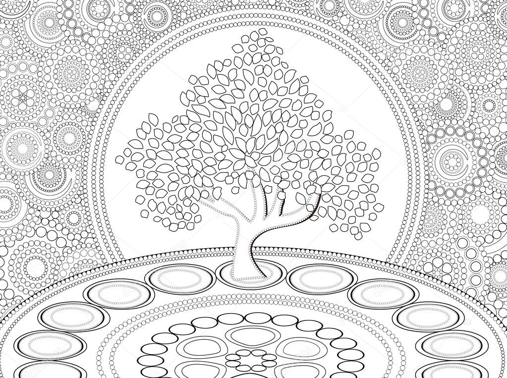 Tree of life coloring page stock photo by smk