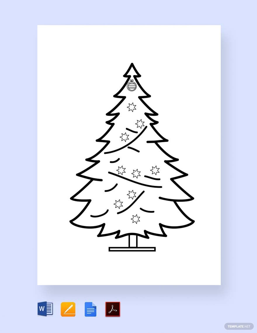 Free christmas tree printable coloring page