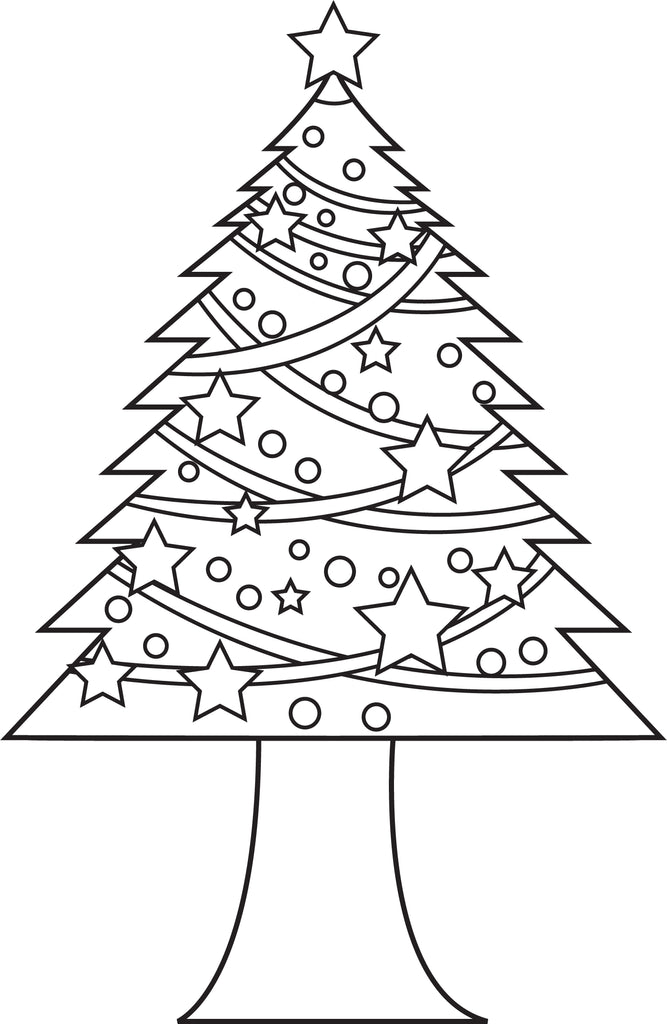 Printable christmas tree coloring page for kids â