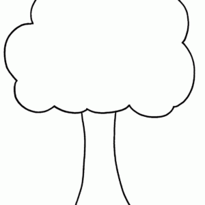 Simple tree coloring page printable for free download