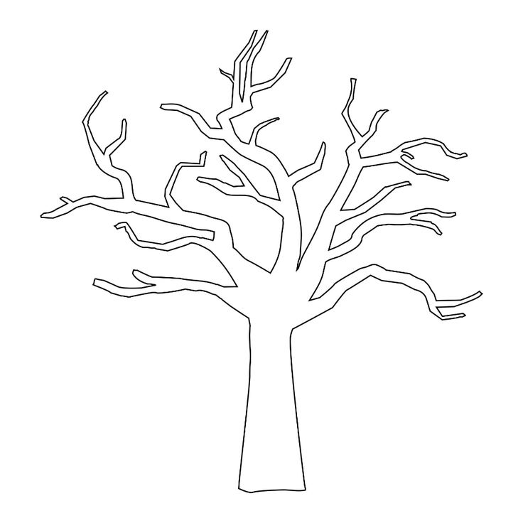 Printable tree template leaf coloring page tree templates tree outline