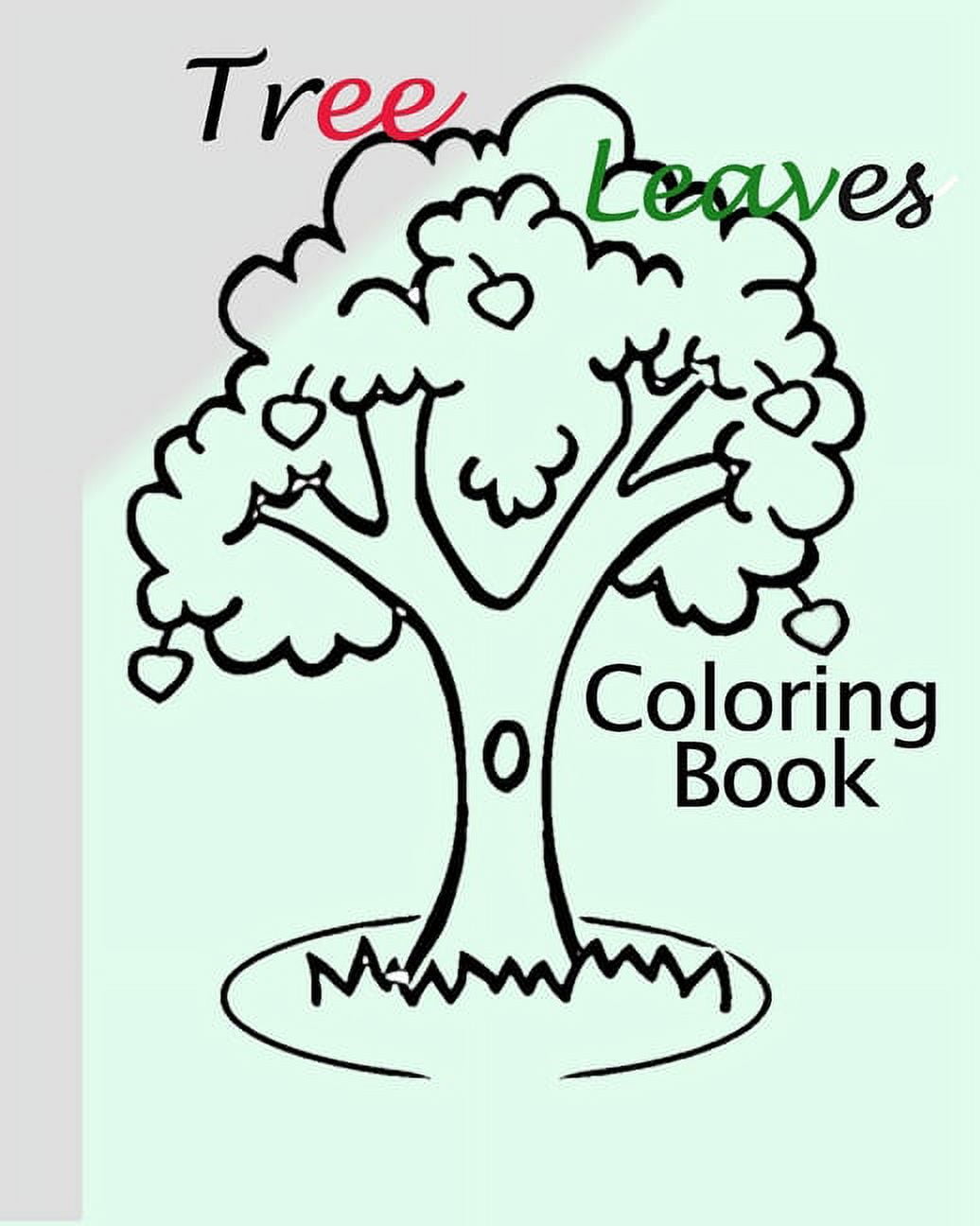 Tree leaves coloring book keep calm and color