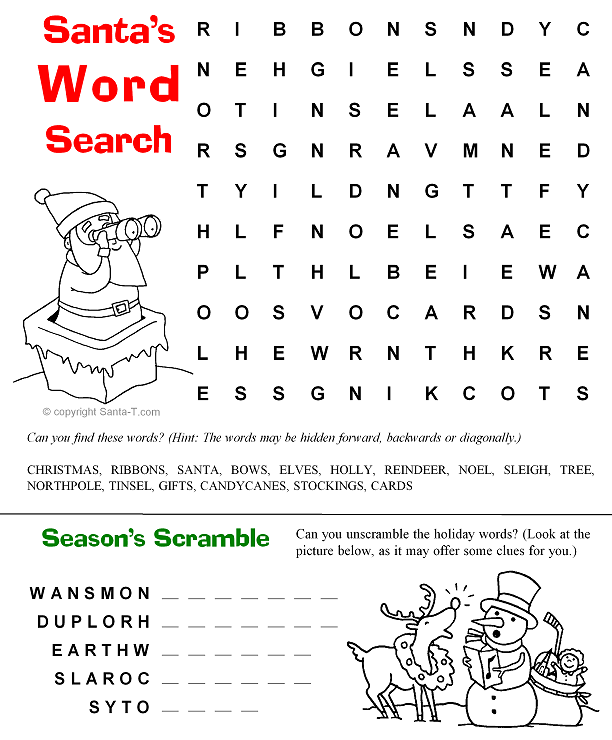 Santas word search