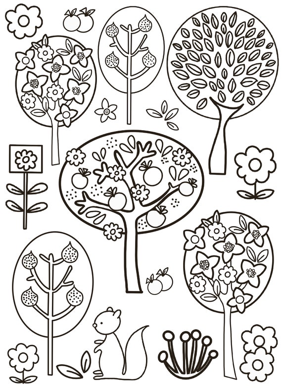 Coloring toddler activity trees tree coloring pages tree doodles adult coloring books abstract trees nature coloring pages