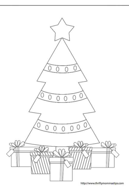 Christmas tree coloring page