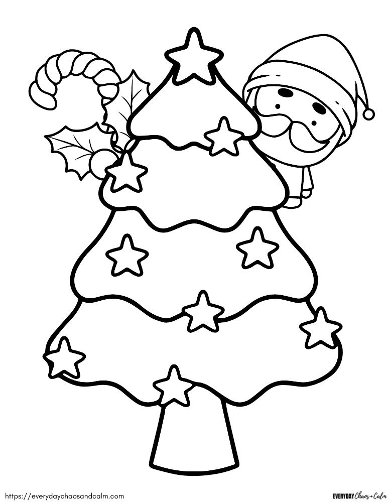 Free christmas tree coloring pages for kids