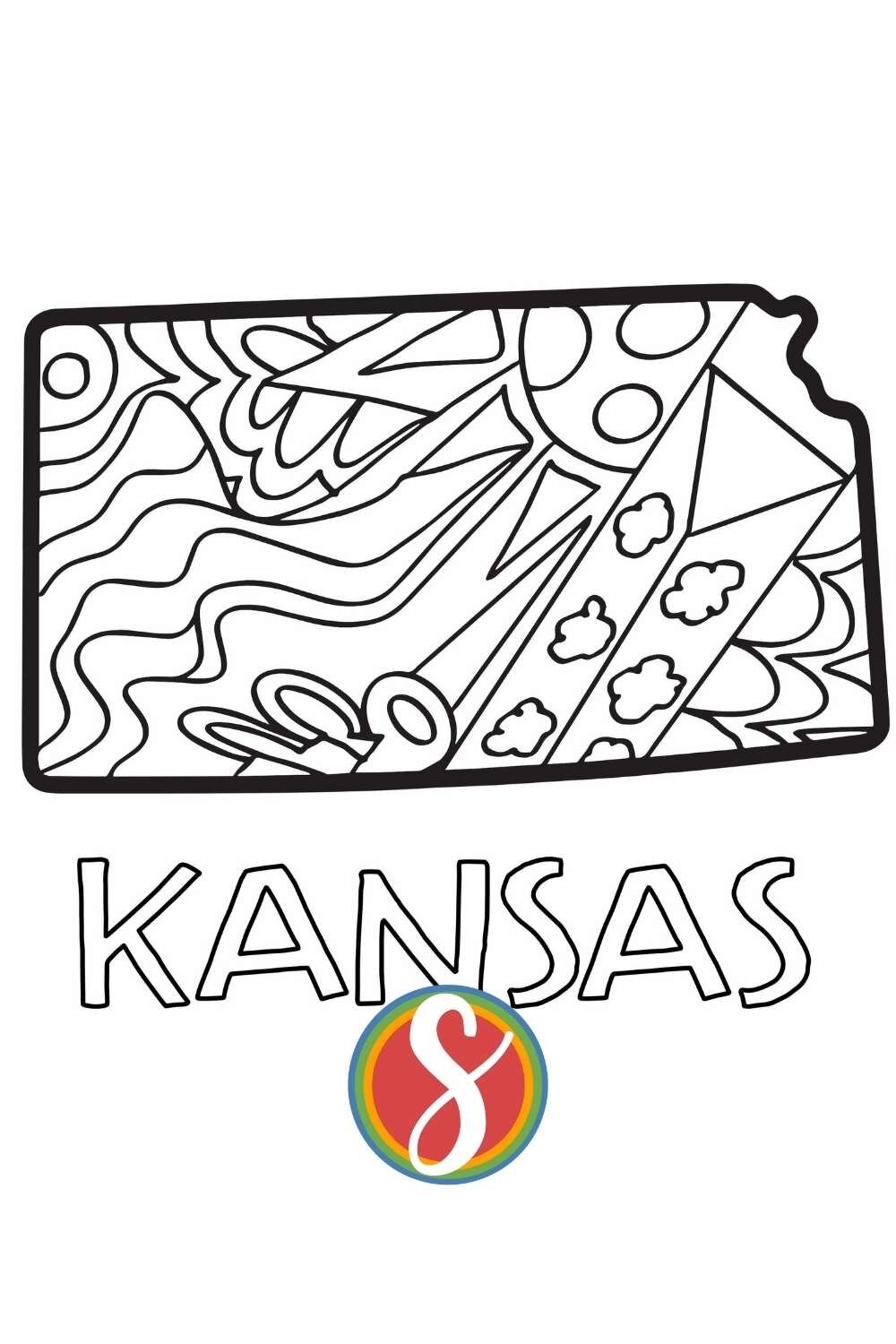 Free kansas coloring pages â stevie doodles