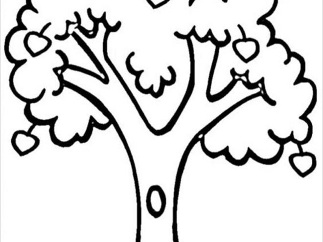 Free easy to print tree coloring pages