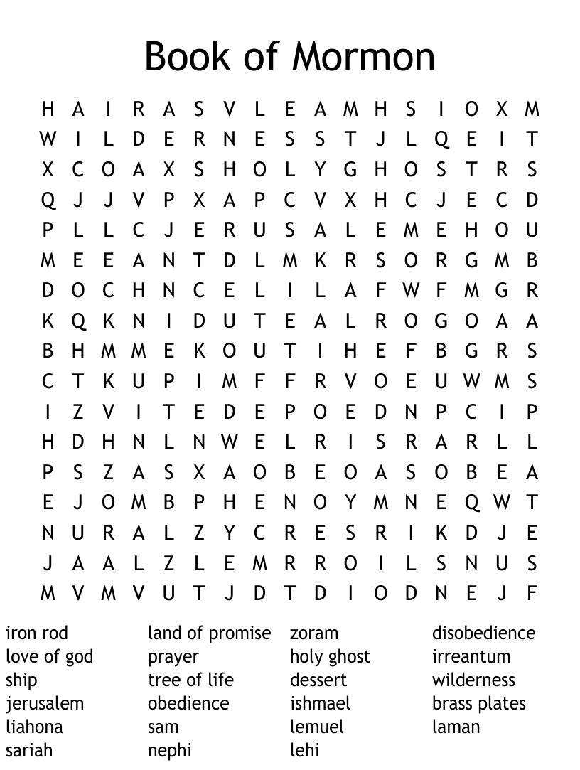 Book of mormon word search