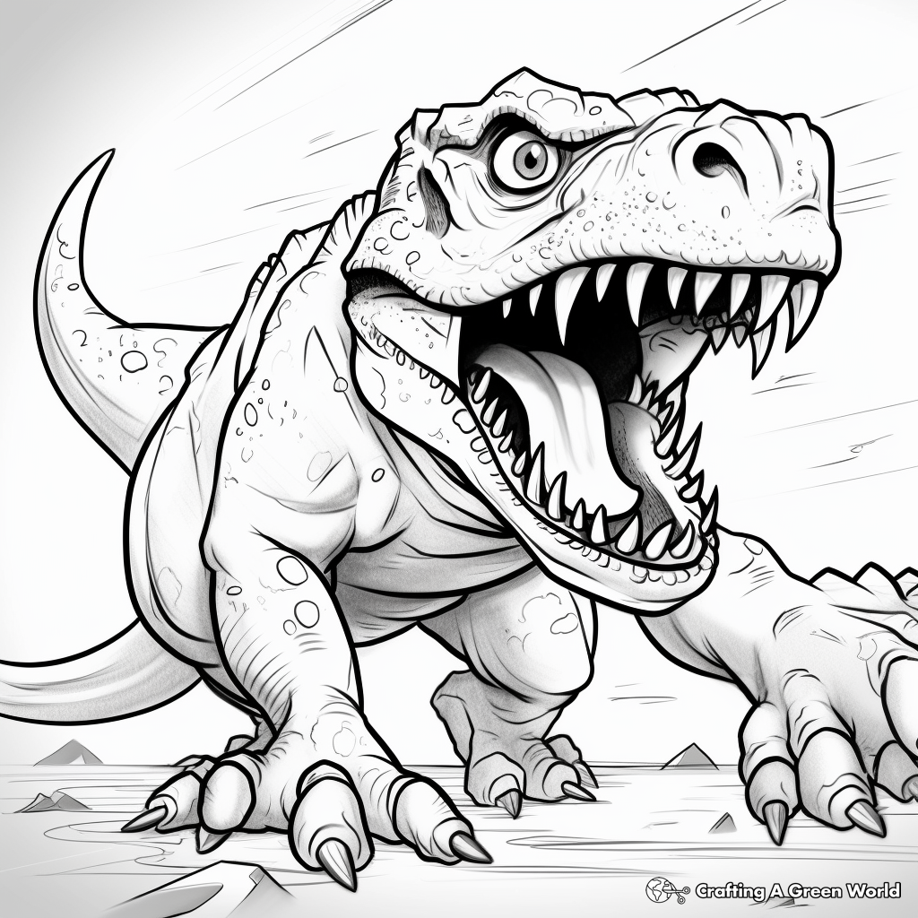Scary t rex coloring pages