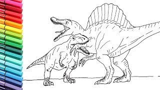 How to draw dinosaurs battle t