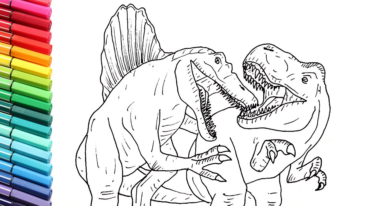 How to draw spinosaur vs t