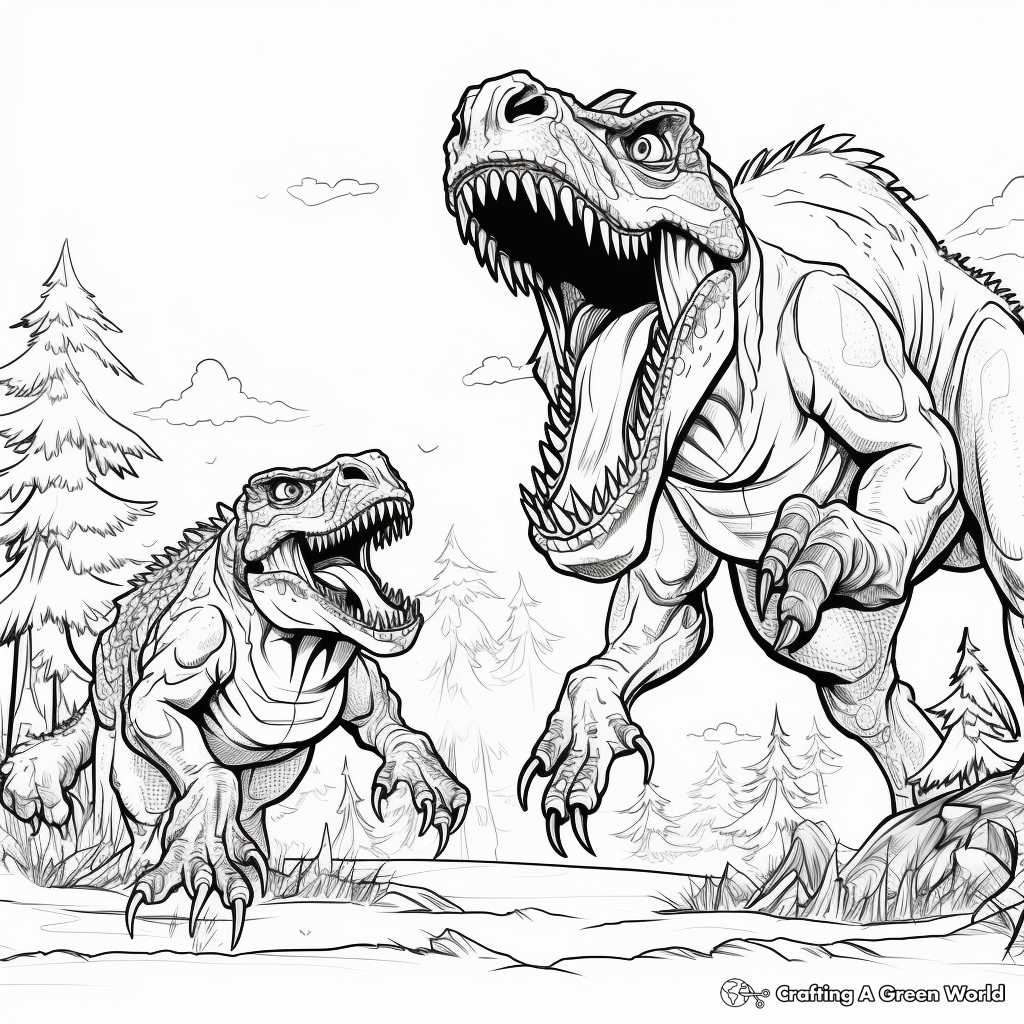 Giganotosaurus vs t rex coloring pages