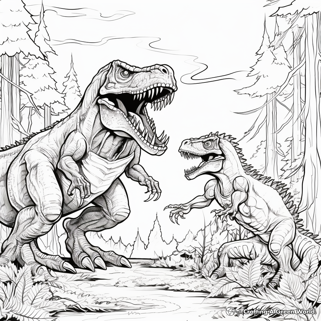 Giganotosaurus vs t rex coloring pages