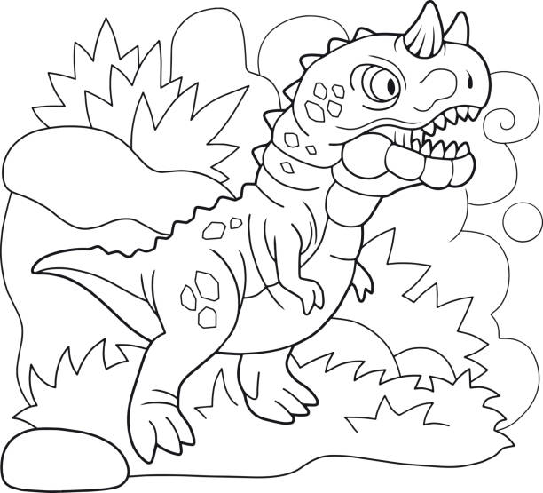 T rex coloring pages stock illustrations royalty