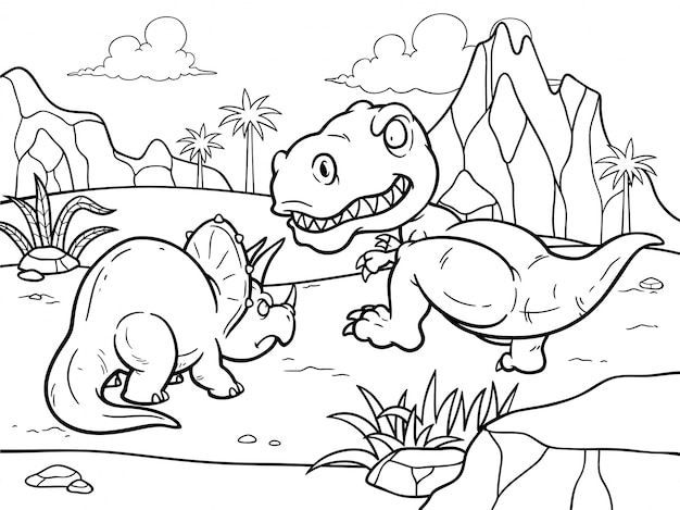 Premium vector cartoon coloring book