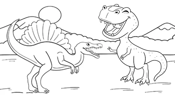 Spinosaurus coloring pages for kids free pdfs