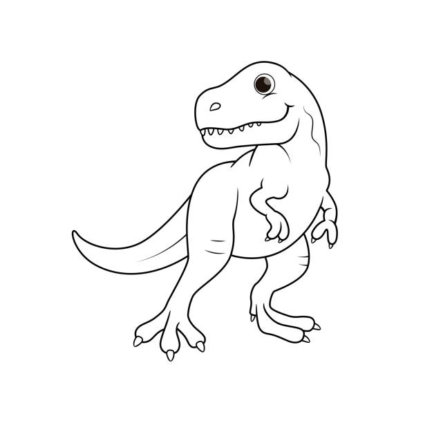 T rex coloring pages stock illustrations royalty