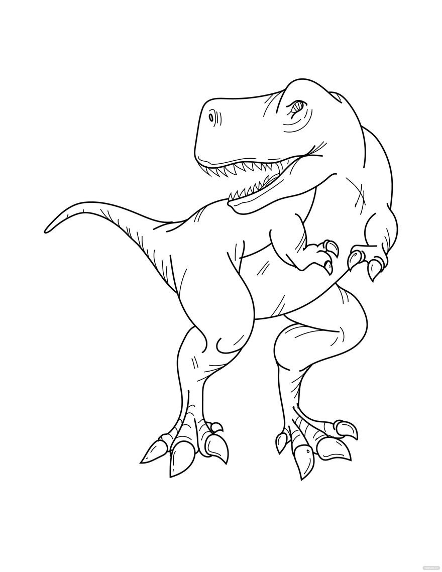 Free t rex dinosaur coloring page