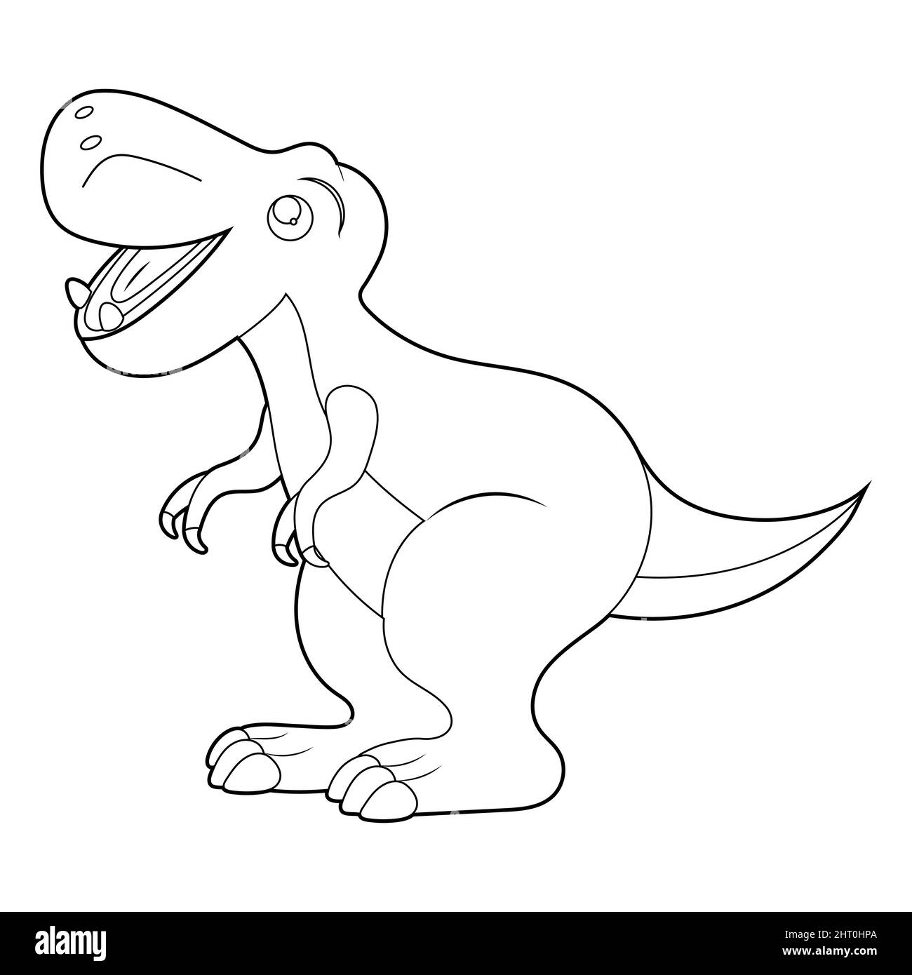 Coloring book for kids dinosaur baby tyrannosaurus vector isolated on a white background stock vector image art