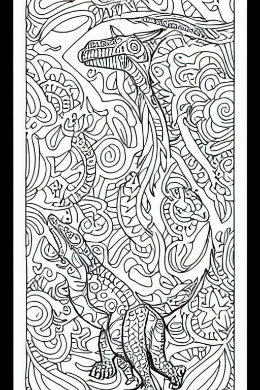 Coloring book page of t