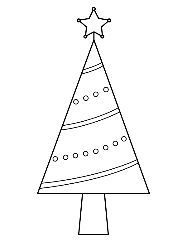 Printable triangle christmas tree coloring page