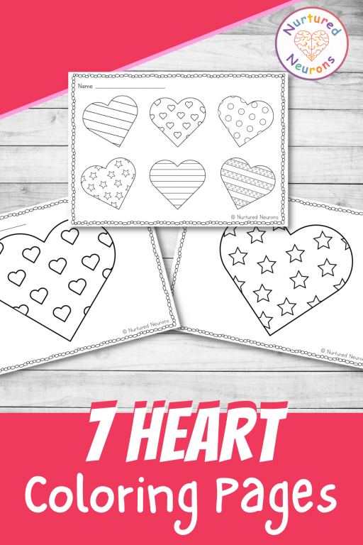 Simple heart coloring pages valentines day printable