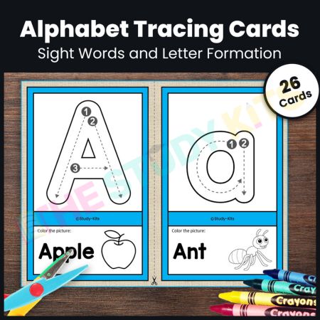 Letter flash cards with sight words and letter formation