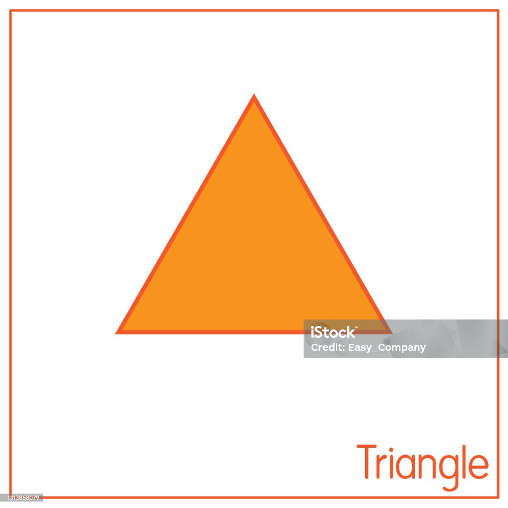 D triangle perfect shapes colored image suitable for preschool student coloring parison drawing doodle art project first word book or flash card stock illustration