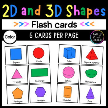 D and d shapes flash cards color by made by essakhi tpt