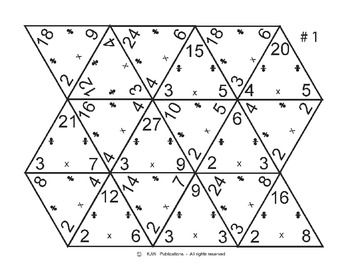 Multiplication division flash cards triangl