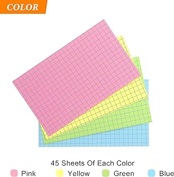 Grid ruled index cards pastel colored index flash cards for studying home and office flashcards x inch