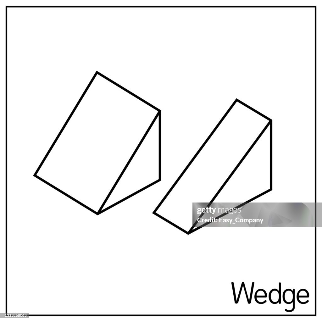 D wedge perfect shapes only black and white for preschool kid coloring parison drawing doodle art project first word book or flash card high