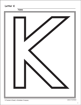 The letter kk alphabet unit printable flash cards skills sheets