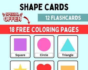 Shape cards montessori flash cards pre